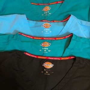 Dickies Womens Scrub Tops L 4 + Gift!